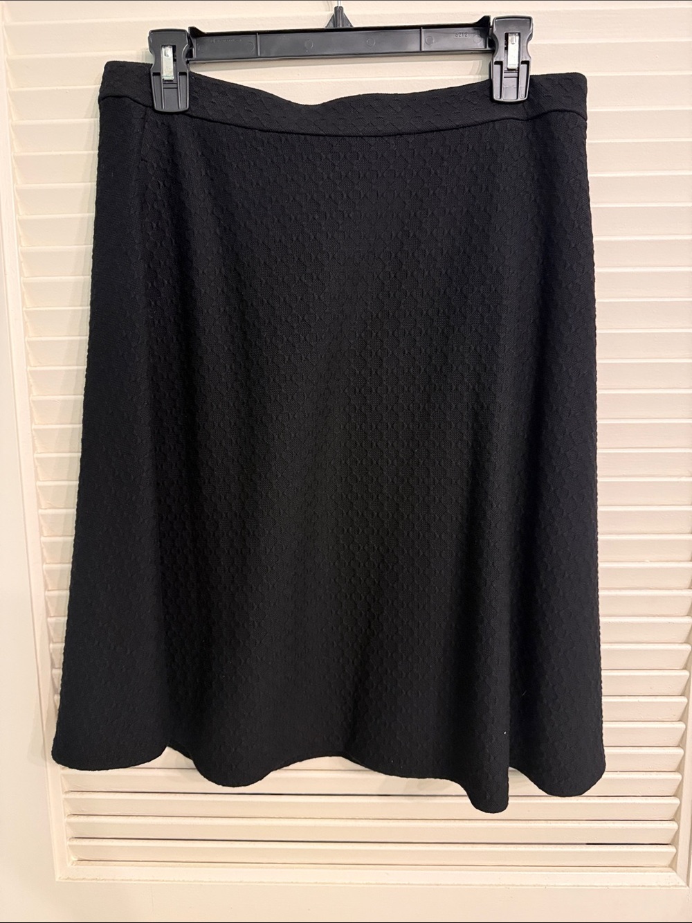 Theory Zaikin B3 Black Diamond Knit Textured A-Line Skirt Size Medium